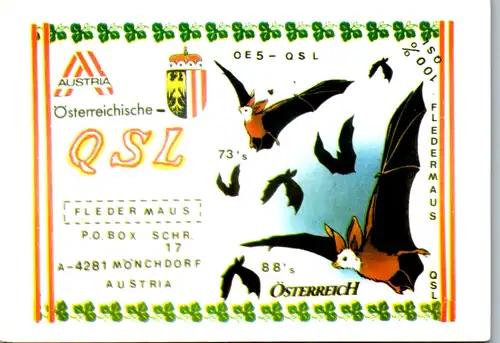 11950 - QSL - CB , Österreich , Mönchdorf , Fledermaus