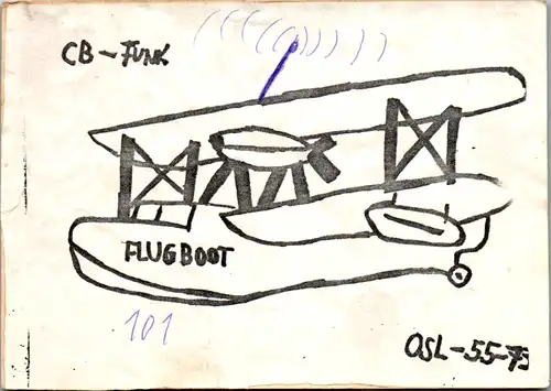 11954 - QSL - CB , Österreich , St. Pantaleon , Flugboot