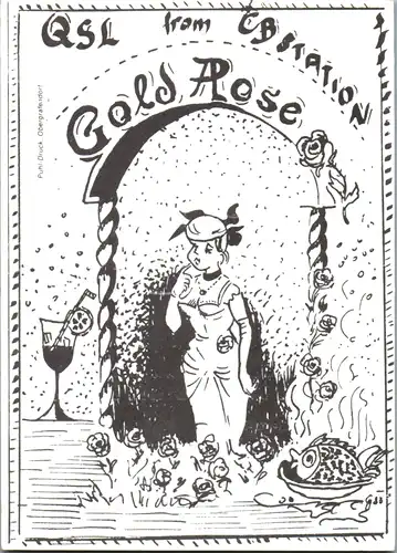 11964 - QSL - CB , Österreich , Gold Rose