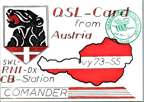 11980 - QSL - CB , Österreich , Haitzendorf , Comander