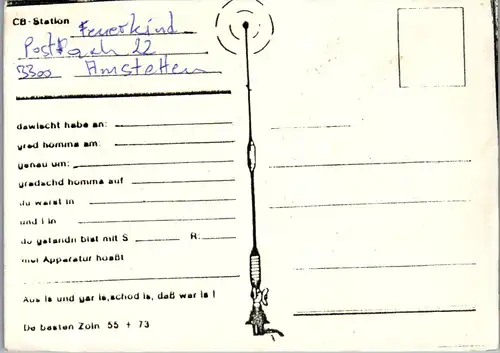 11985 - QSL - CB , Österreich , Amstetten , Feuerkind