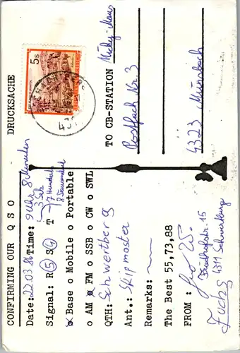 11989 - QSL - CB , Österreich , Schwertberg , Fuchs