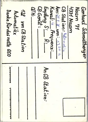 11993 - QSL - CB , Österreich , Naarn , Automatix