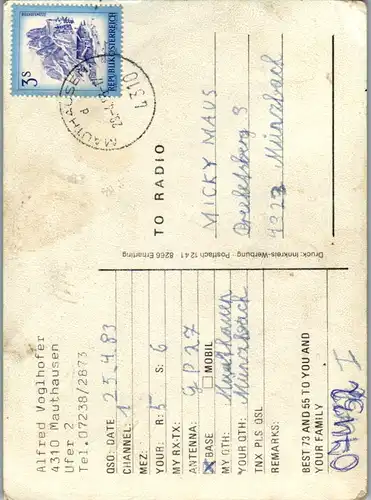 11994 - QSL - CB , Österreich , Mauthausen , Alfi