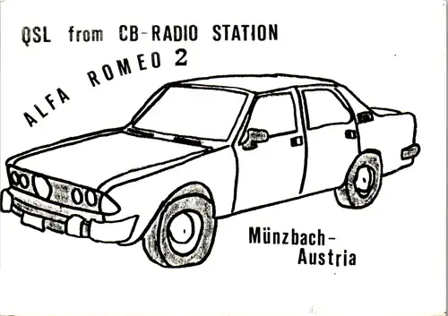 12000 - QSL - CB , Österreich , Münzbach , Alfa Romeo 2