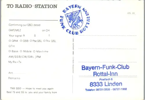 12007 - QSL - CB , Deutschland , Linden , Bavarian , Bayern 3