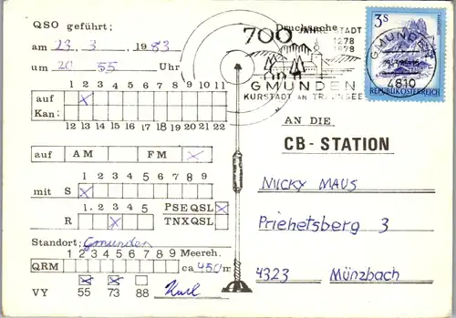 12033 - QSL - CB , Österreich , Gmunden , Barrakuda