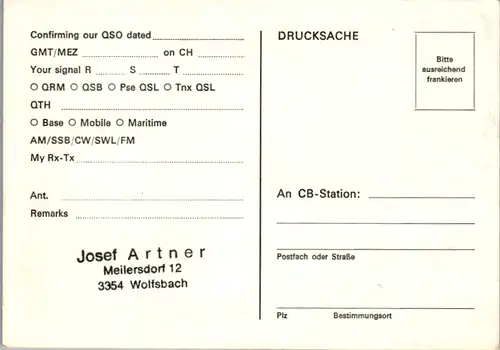 12035 - QSL - CB , Österreich , Wolfsbach , Blondl