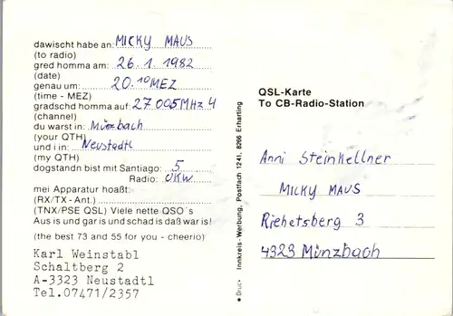 12040 - QSL - CB , Österreich , Neustadtl , Condor Man