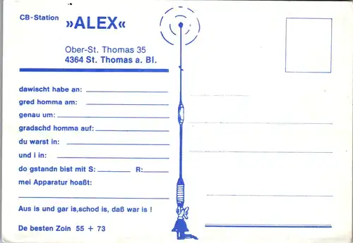 12042 - QSL - CB , Österreich , St. Thomas am Blasenstein , Alex