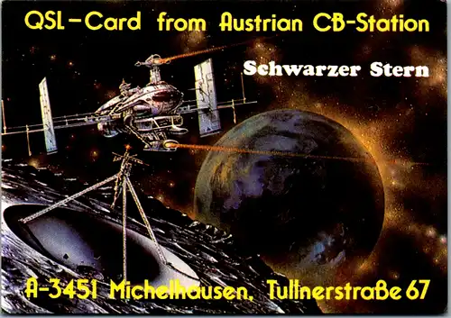12043 - QSL - CB , Österreich , Michelhausen , Schwarzer Stern
