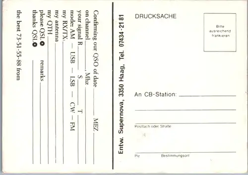 12043 - QSL - CB , Österreich , Michelhausen , Schwarzer Stern