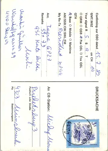 12047 - QSL - CB , Österreich , Steyer , Schwarzer Panther