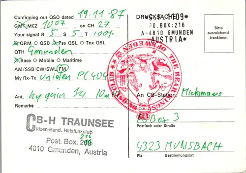 12048 - QSL - CB , Österreich , Gmunden , Santa Fe