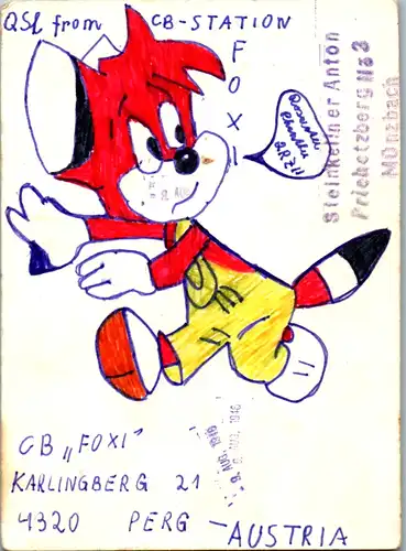 12057 - QSL - CB , Österreich , Perg , Münzbach , Foxi