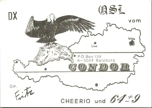 12063 - QSL - CB , Österreich , Salzburg , Condor