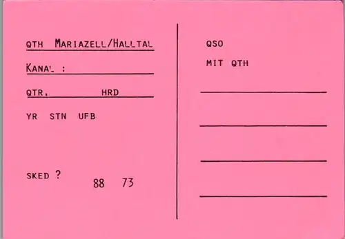 12087 - QSL - CB , Österreich , Mariazell , Halltal , YL - Kaktus