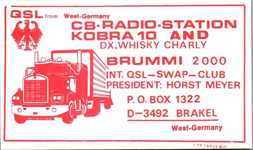 12090 - QSL - CB , Deutschland , Brakel , Brummi 2000