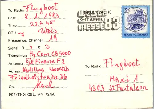 12136 - QSL - CB , Österreich , Wels , Karli Opa u. Oma