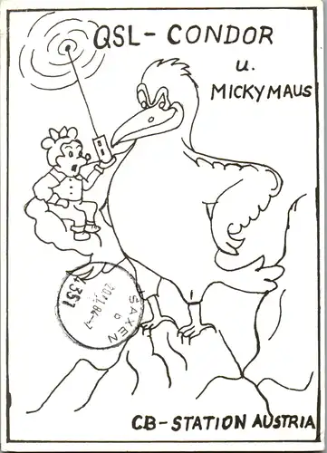 12150 - QSL - CB , Österreich , Waidhofen / Ybbs , Condor , Mickymaus