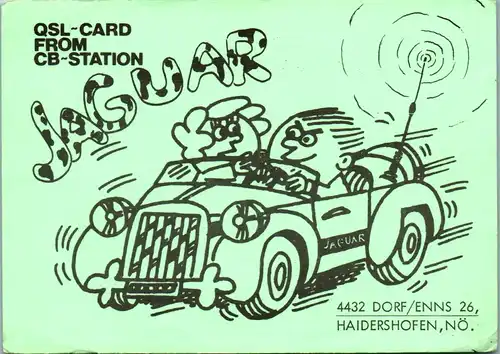 12171 - QSL - CB , Österreich , Haidershofen , Dorf , Enns , Jaguar