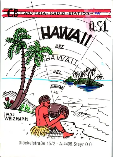 12176 - QSL - CB , Österreich , Steyr , Hawaii