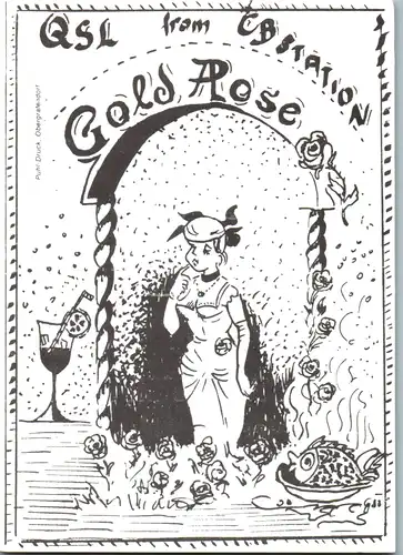 12183 - QSL - CB , Österreich , Gold Rose
