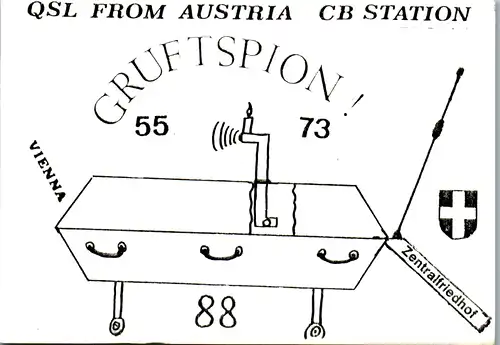 12184 - QSL - CB , Österreich , Wien , Gruftspion