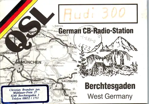 12212 - QSL - CB , Deutschland , Berchtesgaden , Audi 300