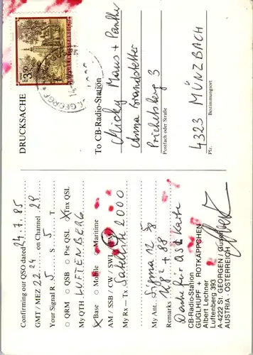 12216 - QSL - CB , Österreich , St. Georgen / Gusen , Guglhupf , Rotkäppchen