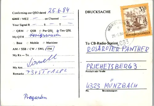 12251 - QSL - CB , Österreich , Pregarten , Steppenfuchs