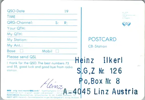 12253 - QSL - CB , Deutschland , Super Stinky , Collectors Club