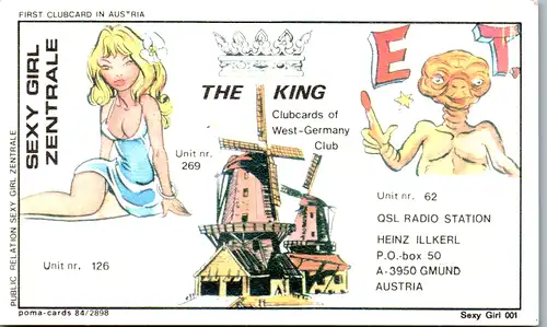 12259 - QSL - CB , Österreich , Gmünd , The King , Sexy Girl Zentrale , E. T