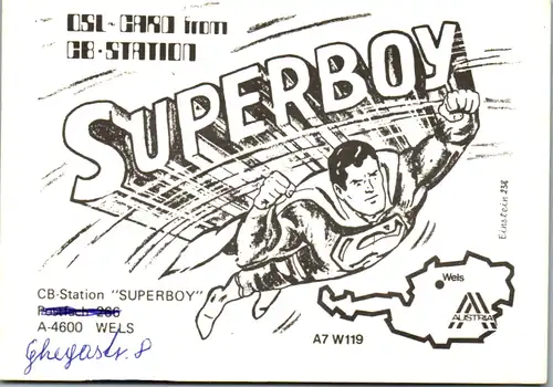 12262 - QSL - CB , Österreich , Wels , Superboy