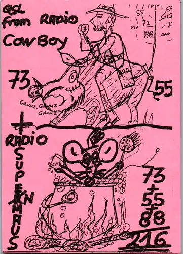 12265 - QSL - CB , Österreich , Cowboy , Radio Supenmaus