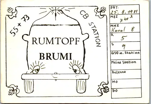 12269 - QSL - CB , Österreich , Unterach , Rumtopf , Brumi