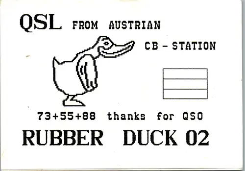 12272 - QSL - CB , Österreich , Wien , Rubber Duck 02