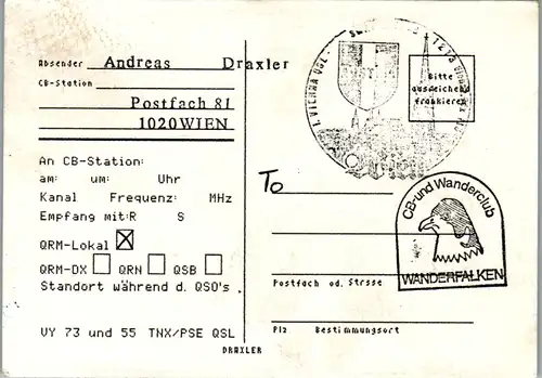 12272 - QSL - CB , Österreich , Wien , Rubber Duck 02