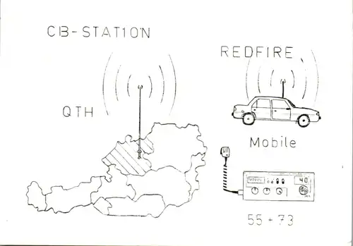 12273 - QSL - CB , Österreich , Bad Hall , Redfire