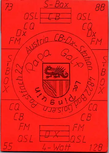 12293 - QSL - CB , Österreich , Bad Goisern , Papa Golf , Pinguin