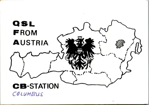 12295 - QSL - CB , Österreich , Weistrach , Columbus