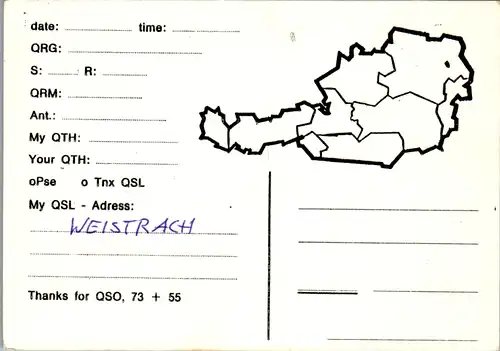 12295 - QSL - CB , Österreich , Weistrach , Columbus
