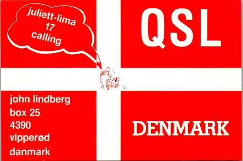 12312 - QSL - CB , Dänemark , Juliett Lima 17 calling