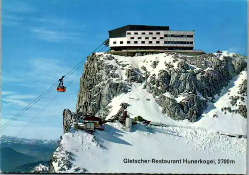 12348 - Steiermark - Ramsau , Dachstein Südwand mit Restaurant Hunerkogel , Gletscherbahn , Seilbahn - nicht gelaufen