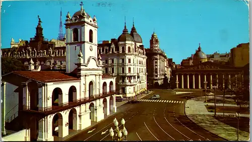 12372 - Argentinien - Buenos Aires , Plaza de Mayo , Cabildo , Municipalidad y Catedral - gelaufen 1980
