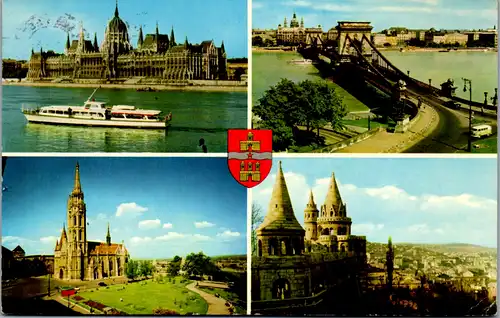 12379 - Ungarn - Budapest , Mehrbildkarte - gelaufen 1972