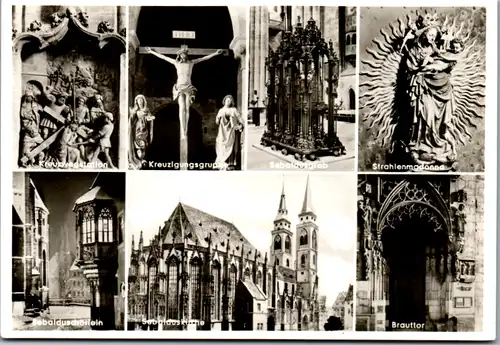 12422 - Deutschland - Nürnberg , St. Sebalduskirche , Brauttor , Strahlenmadonna , Kreuzwegstation , Mehrbildkarte - nicht gelaufen