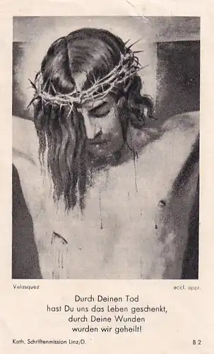 12465 - Heiligenbild - Andenken , Velasquez , Deine religiöse Lebensordnung , Osterbeichte 1967