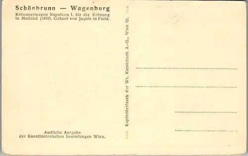 12492 -  - Schönbrunn Wagenburg , Krönungswagen Napoleon I , für die Krönung in Mailand 1810 , gebaut von Jaquin in Paris - nicht gelaufen