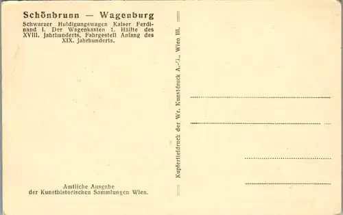 12493 -  - Schönbrunn Wagenburg , Schwarzer Huldigungswagen , Kaiser Ferdinand I , der Wagenkasten und Fahrgestell - nicht gelaufen